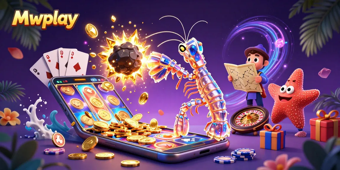 Experience the excitement of Mwplay casino with 3D characters and vibrant gaming elements bursting with energy.