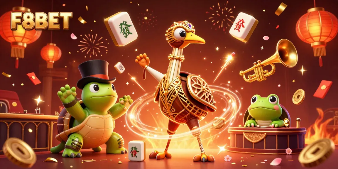 Engage with thrilling F8BET adventures in this vibrant 3D casino illustration featuring lively characters.