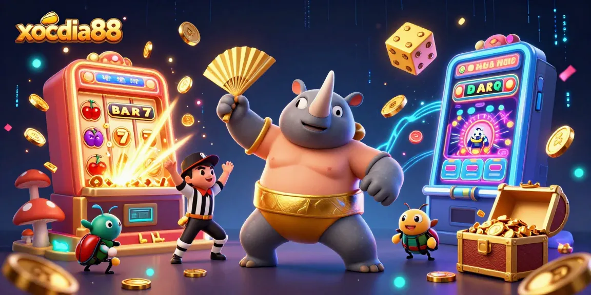 xocdia88 unleashes a thrilling online gaming experience with a dynamic battle of a sumo beetle champion.
