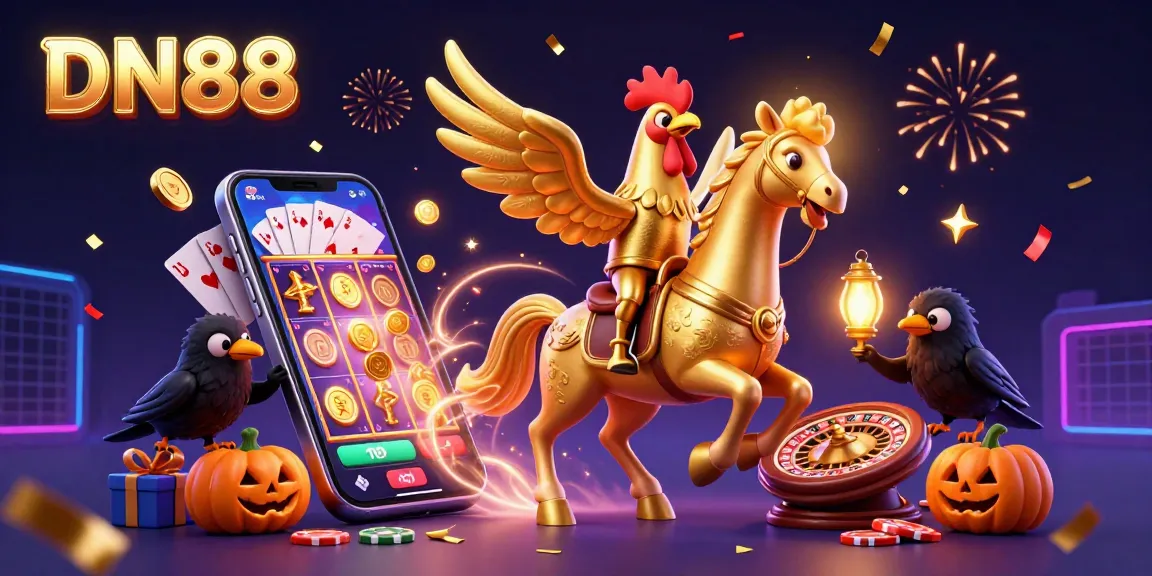Experience the thrilling gaming adventure at DN88 with a vibrant casino atmosphere filled with festive energy.