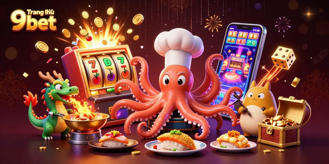 Engage with Trang chủ 9bet through an exciting 3D casino illustration, featuring dynamic slots and vibrant characters.
