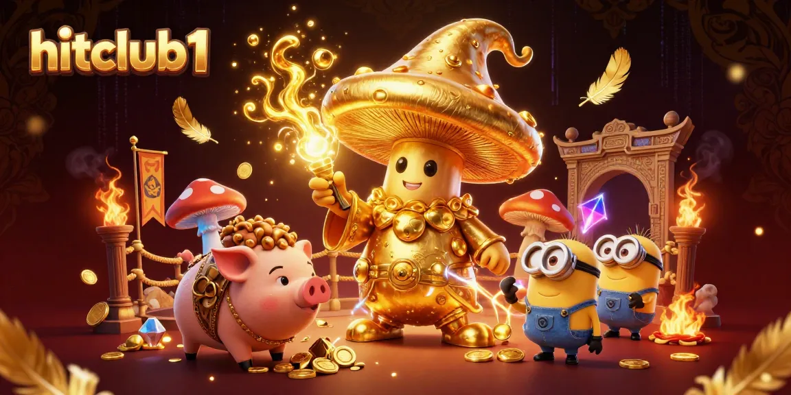 Engage in thrilling gameplay at hitclub1 with magical wizard cartoon and treasure-hunting pig in dynamic casino scene.