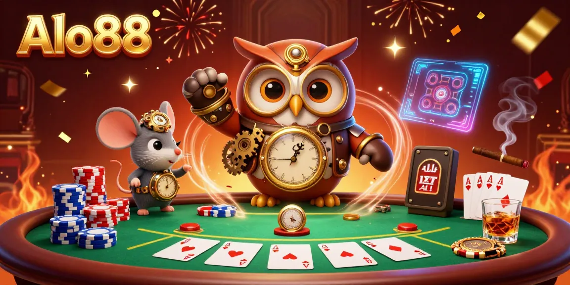 Alo88 challenges players to experience thrilling casino action with a time-traveler owl and poker elements.