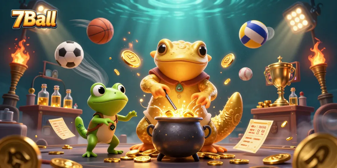 Win big with 7Ball as the golden salamander transfigures coins in a lavish casino.