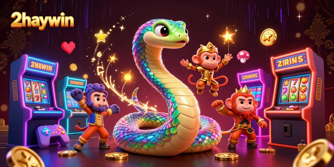 Engage in thrilling gameplay at 2haywin with colorful arcade machines and vibrant casino elements.