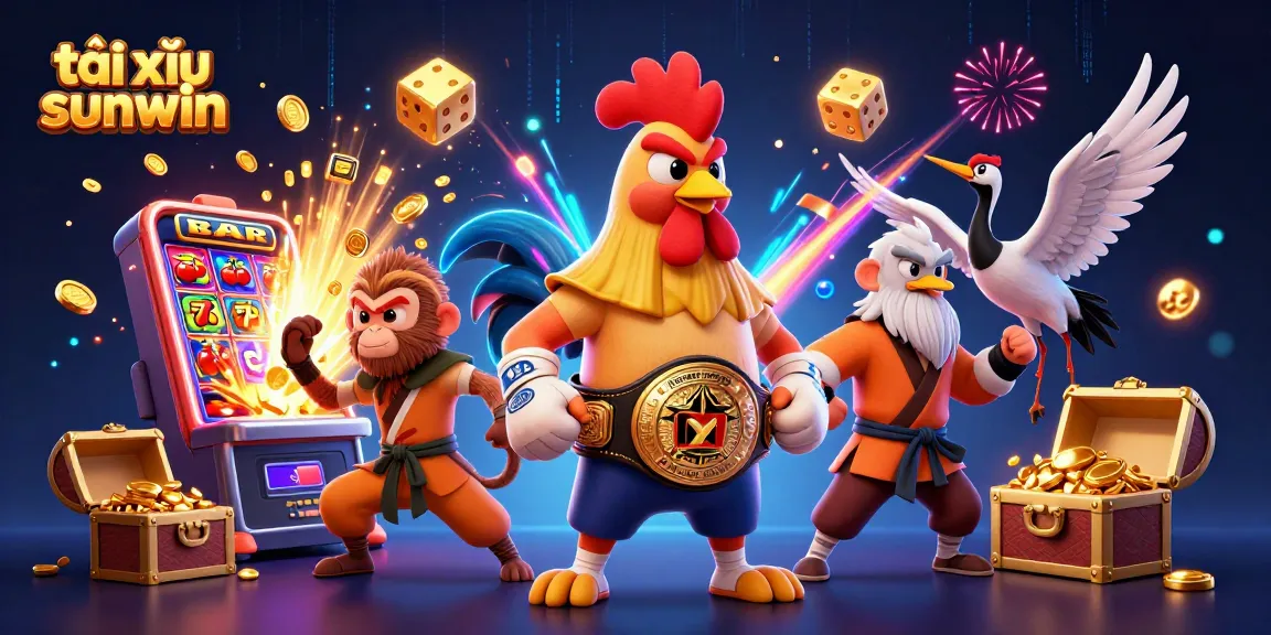 Experience thrilling tài xỉu sunwin action with epic cartoon characters and dynamic casino elements.