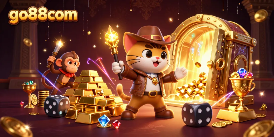 Experience thrilling adventures at go88com in a vibrant 3D casino treasure hunt.