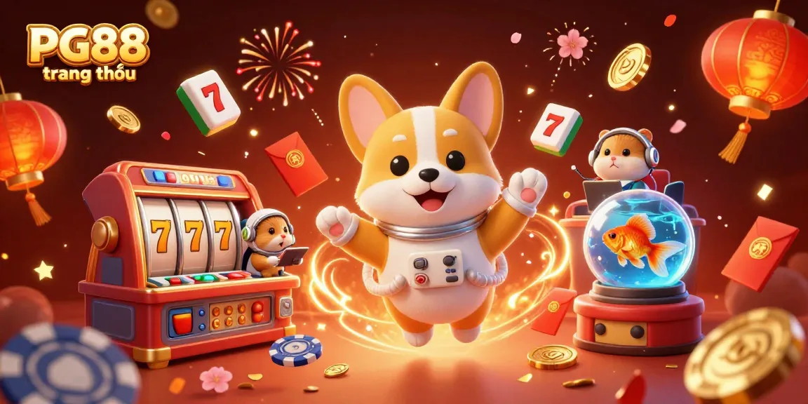 Experience exciting gameplay at PG88 trang chủ with a vibrant casino-themed illustration featuring diverse game elements.