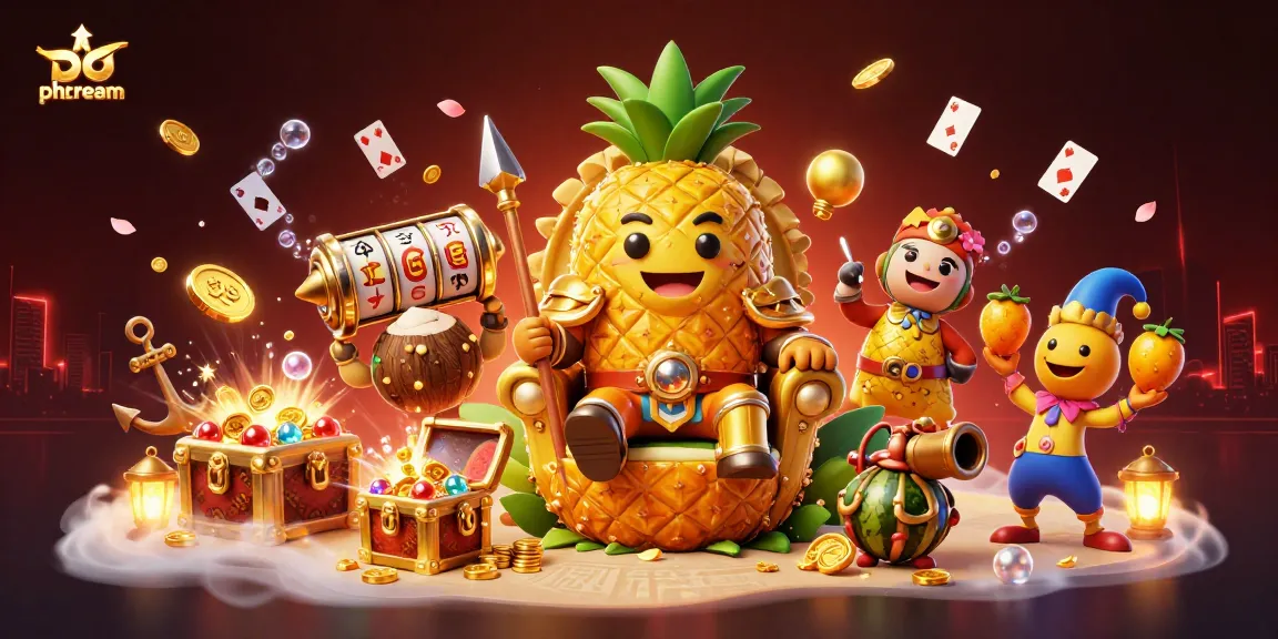 Experience thrilling gameplay at PHDREAM, featuring a vibrant illustration of a casino-themed scene with characters and elements.