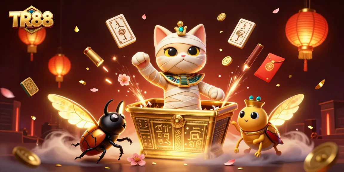 Engage with TR88 at an immersive 3D pyramid casino showcasing Egyptian mummy characters and golden riches.