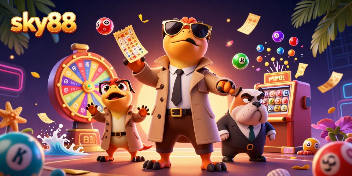 Engage with sky88 as raptors in a trench coat and a bulldog bouncer elevate the casino experience!