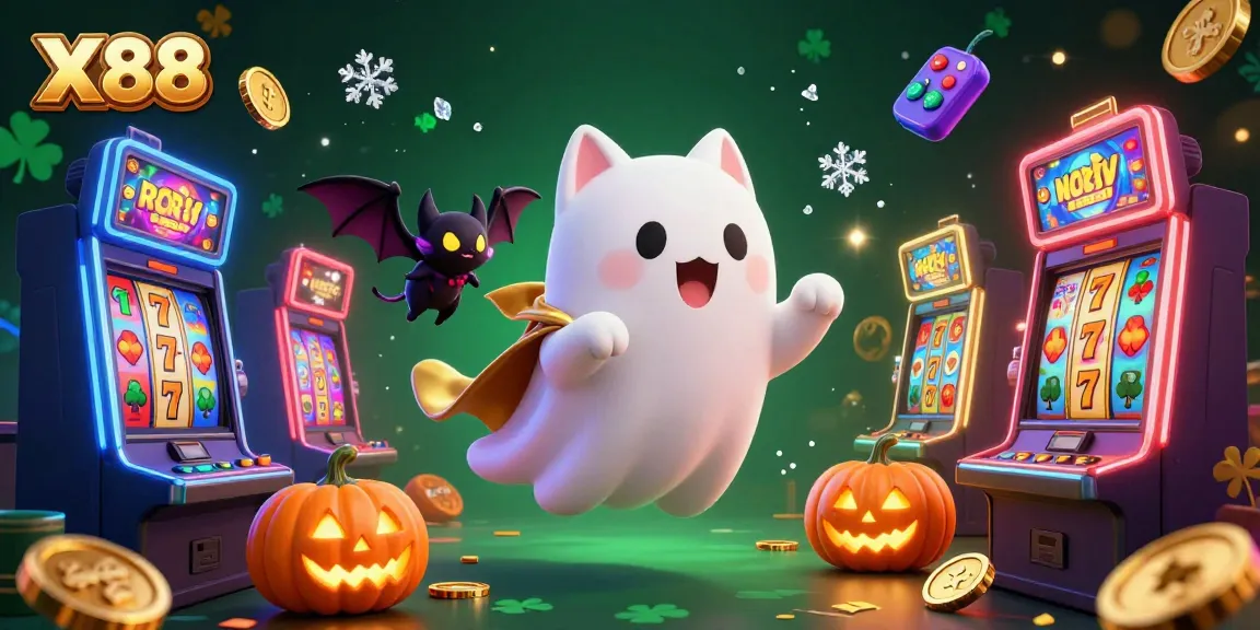 X88 brings thrilling slot experiences with vibrant characters and glowing machines in an engaging casino scene.