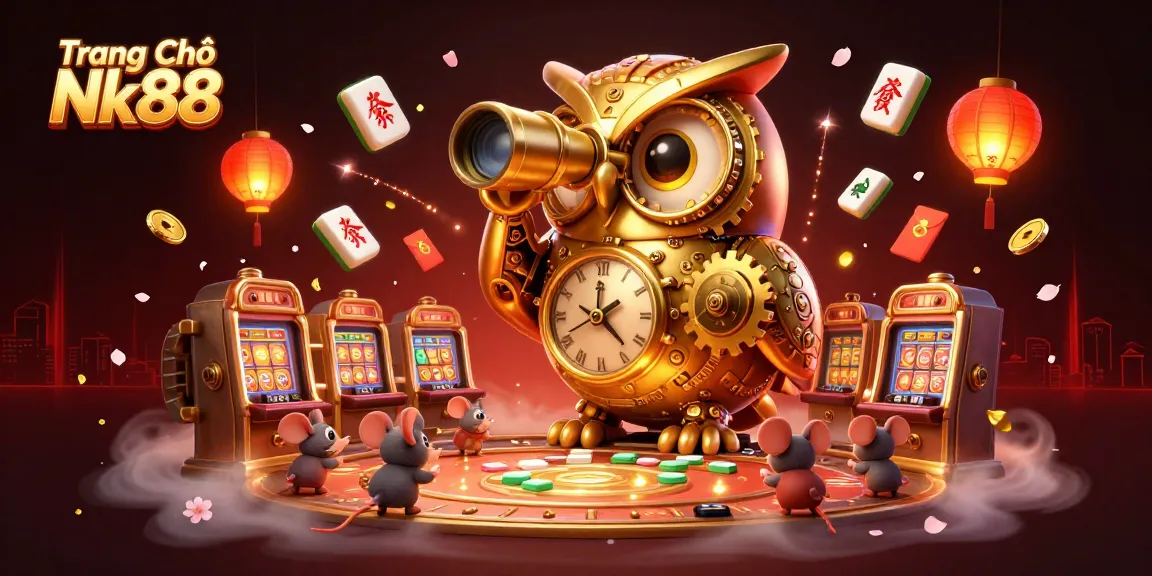 Experience the excitement of Trang Chủ Nk88 with dynamic casino elements and vivid illustrations.