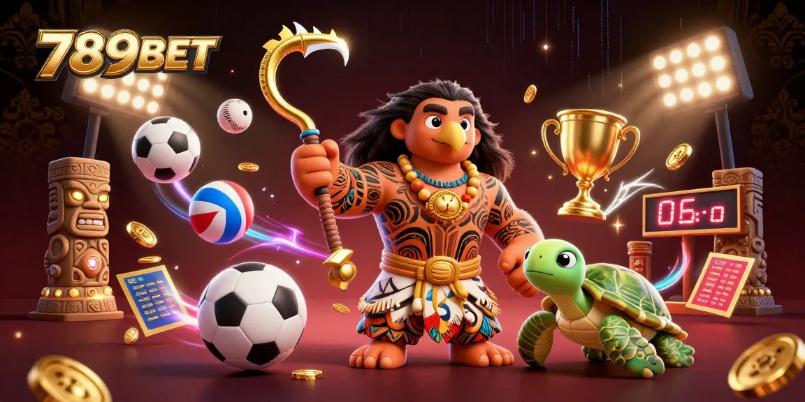 Win big with 789BET, featuring animated sports characters and vivid casino elements.