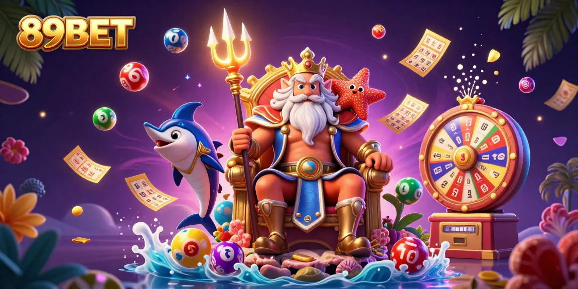 Join the excitement at 89BET with vibrant lottery balls and casino elements as you play.