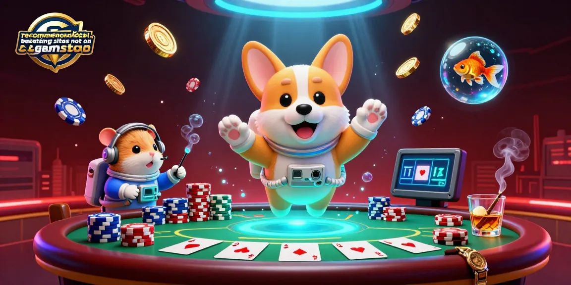 Engage with recommended basketball betting sites not on gamstop, showcasing corgi and hamster in a vibrant 3D casino scene.