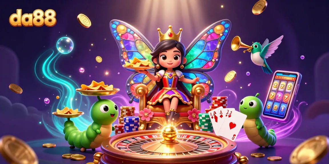 Enhance your gaming experience with da88 in this vibrant casino-themed artwork.