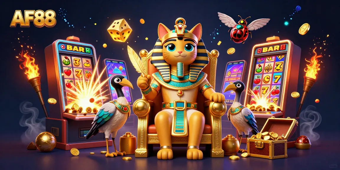 Experience thrilling gameplay with AF88's vibrant casino scene featuring exclusive slots and jackpot excitement.