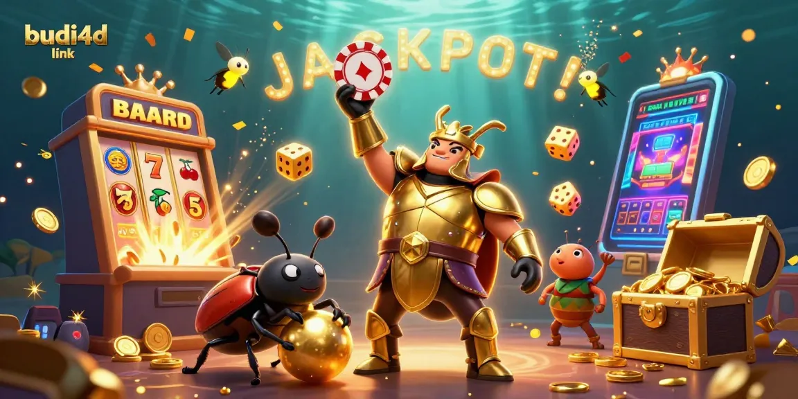 Engage with exciting gameplay at budi4d link featuring a triumphant beetle and jackpot explosion.