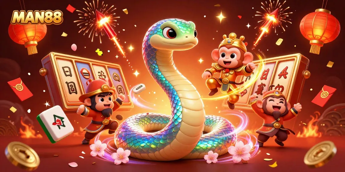 Spin to win at MAN88 with vibrant slot reels and a magical scene full of luck!