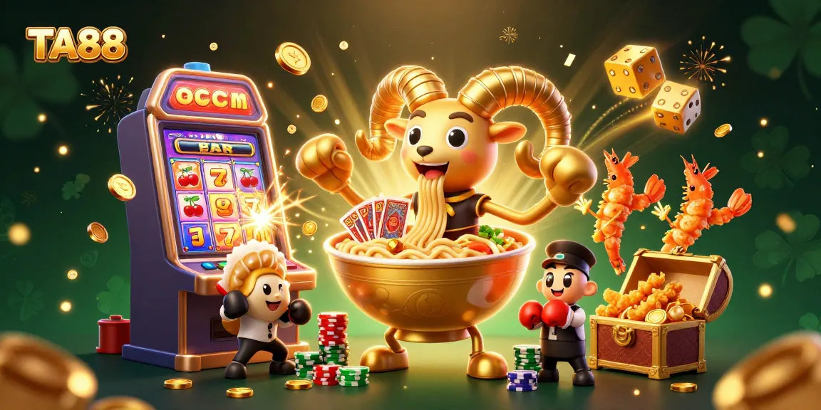 Join the excitement of TA88's vibrant casino scene with colorful characters and dynamic gaming elements.