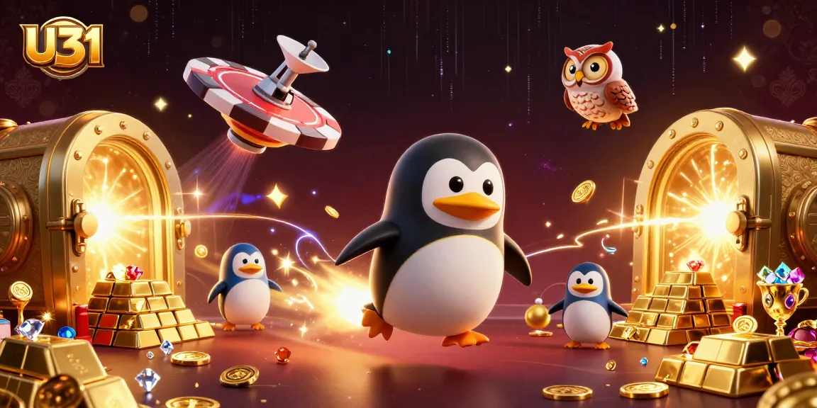Experience U31 with a golden penguin and treasures in a dynamic casino universe.