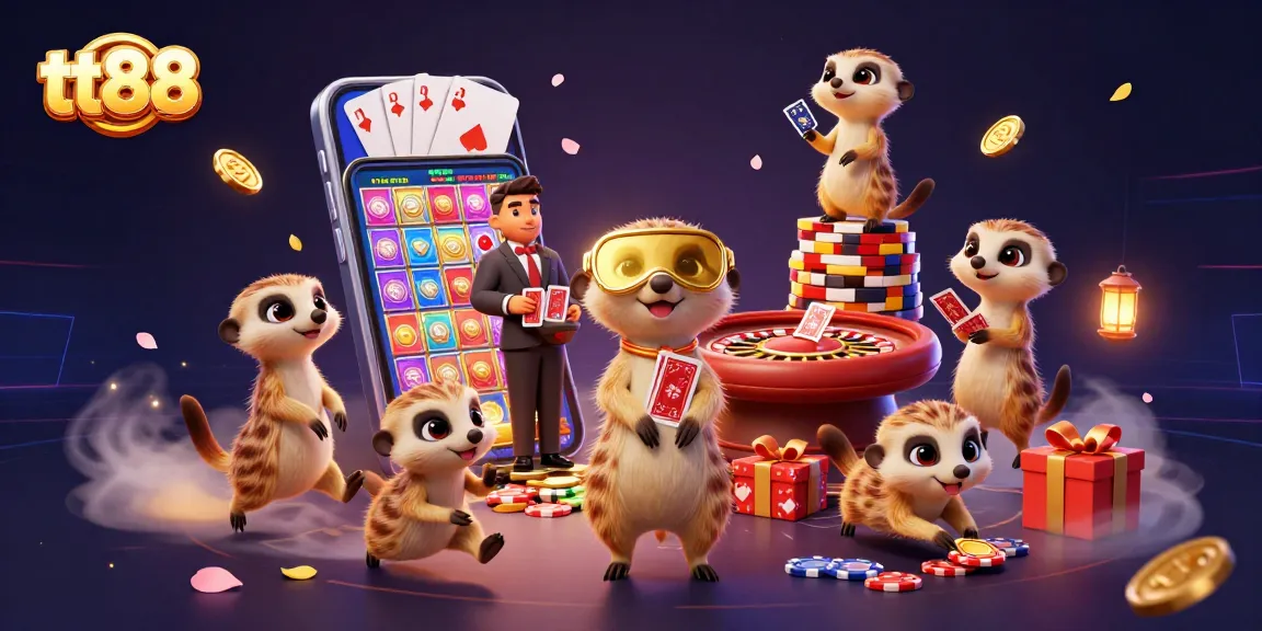 Experience the tt88 online casino with meerkats managing a vibrant gaming scene
