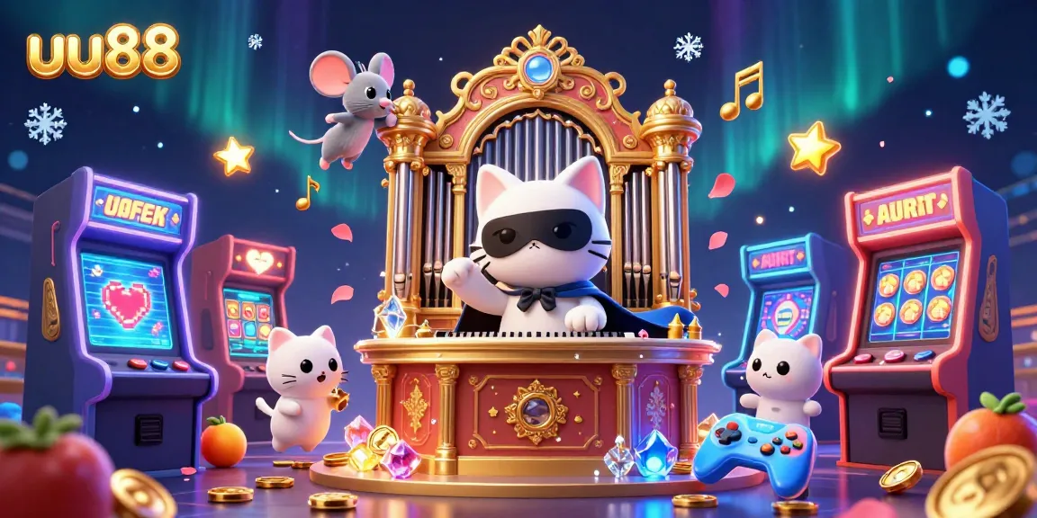 Experience thrilling gameplay at uu88 with a whimsical casino scene featuring characters playing and winning.