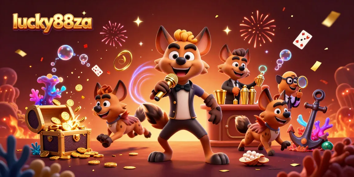 Experience the lively scene of lucky88za as hyenas run a dynamic comedy casino club filled with treasures and gaming elements.