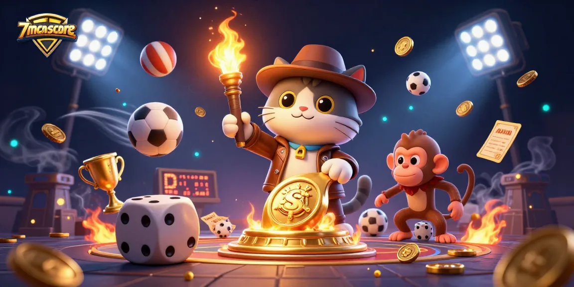 7mcnscore showcases the excitement of sports betting with a dynamic casino adventure scene.