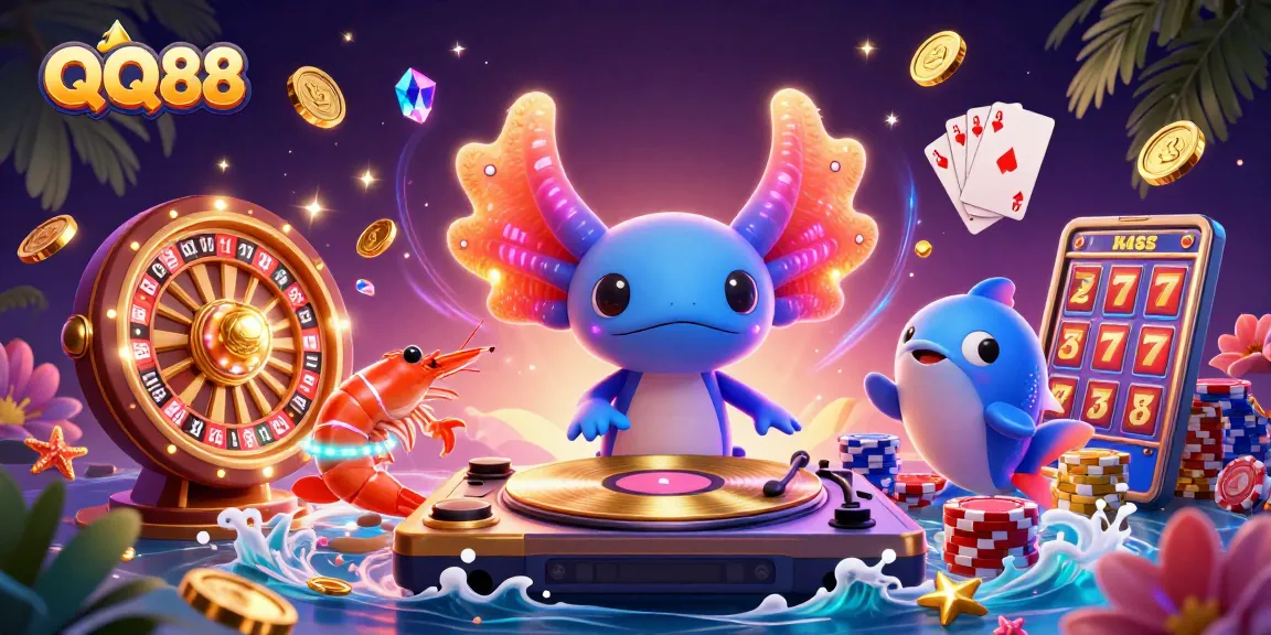 Experience exciting gaming moments at QQ88 with vibrant 3D casino characters and dynamic gambling action.