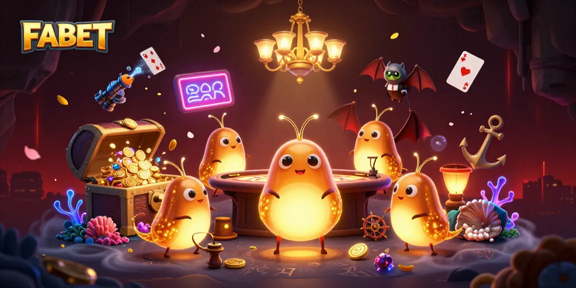 FABET showcases vibrant gameplay with glowworms lighting up the casino action, ensuring fun for players.