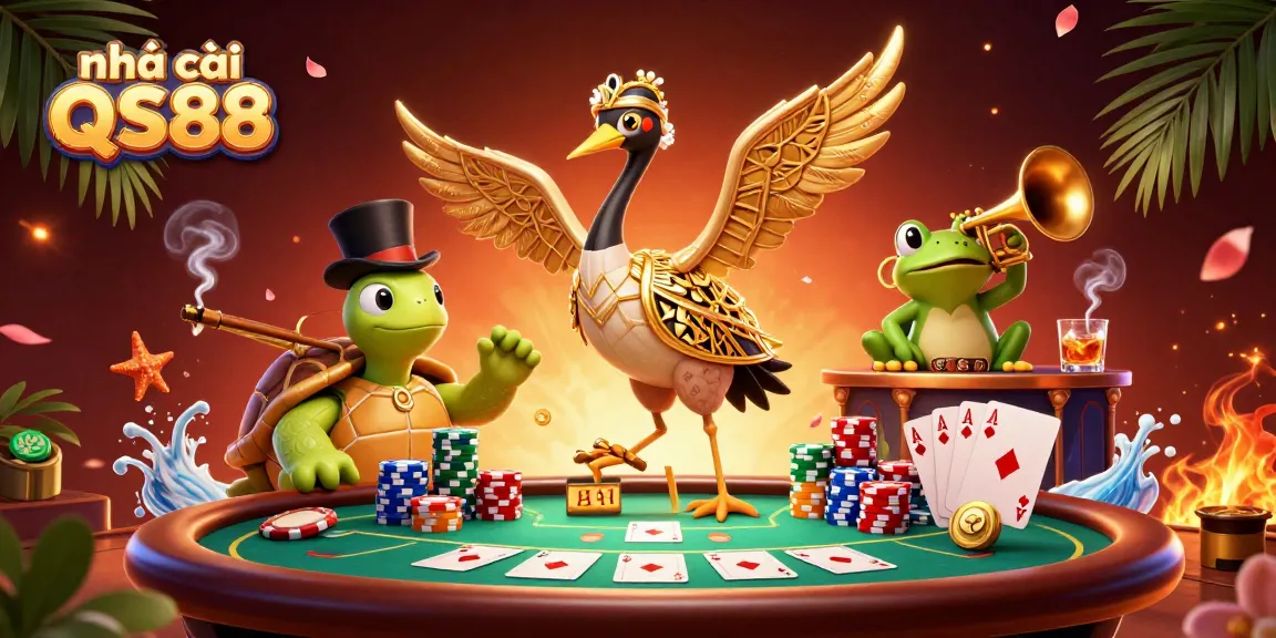 Experience thrilling action at nhà cái QS88 with colorful poker scenes and dynamic characters.