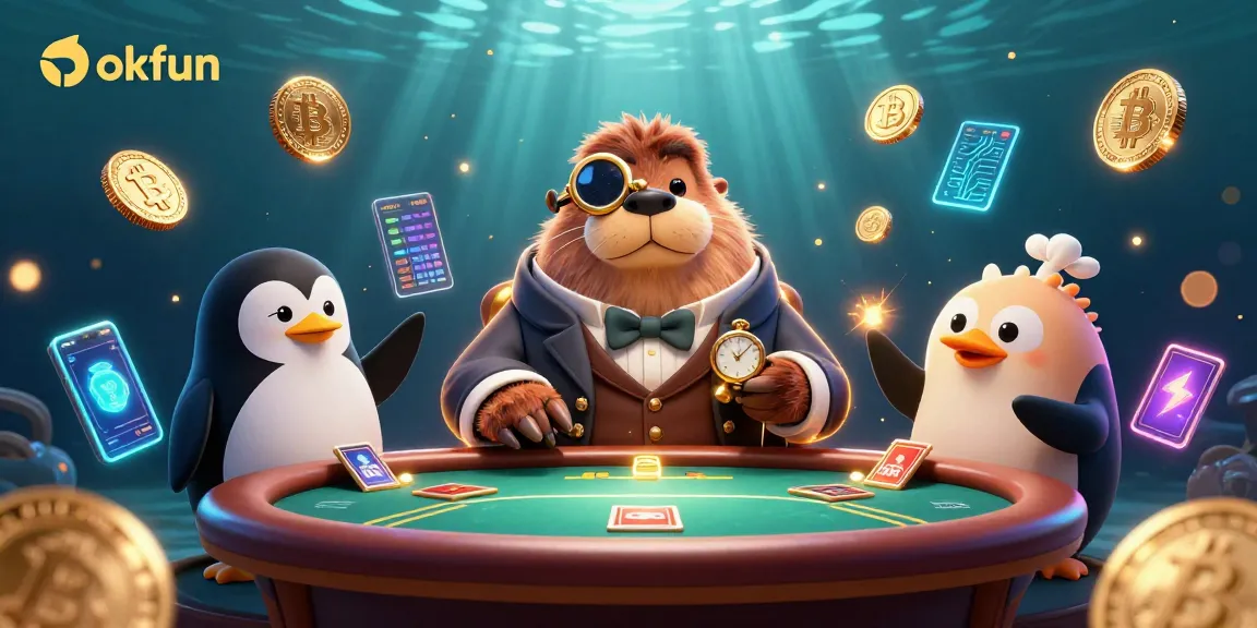 Experience thrilling poker action with the jolly walrus, sophisticated dealer in the okfun underwater casino.