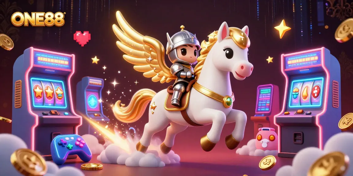 Experience thrilling gaming adventures with ONE88's vibrant universe in this 3D casino scene.